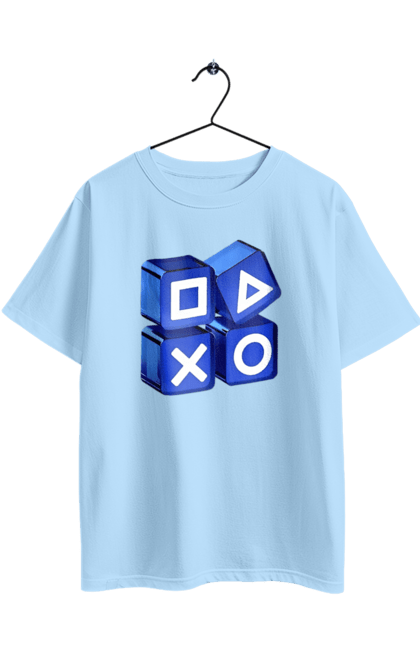 Oversized t-shirt with prints Gamepad. Game, gamepad, joystick, playstation, sony. 2070702
