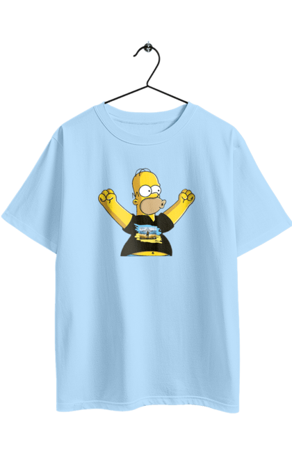 Футболка оверсайз з принтом "Сімпсон та російський корабель". Війна, гомер, гомер сімпсон, марка корабель, патріот, перемога, російський корабель, сімпсон, україна. 2070702