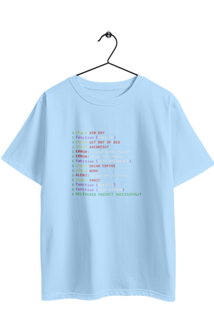 Футболка оверсайз з принтом "Життя програміста". Angular, c, css, html, it, javascript, jquery, php, python, react, svelt, vue, айтишник, айті, гумор, код, кодувати, прогер, програміст, програмісти, ти ж, ти ж програміст, тиж програміст. 2070702