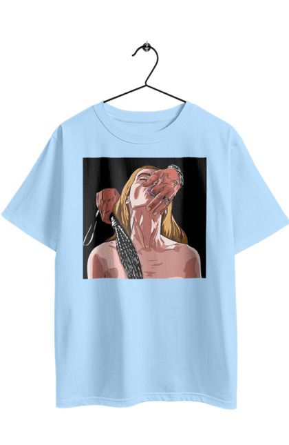 Футболка оверсайз з принтом "Дівчина У Полоні Чоловіка З Батогами". Батіг, пристрасть, смоктати. 2070702