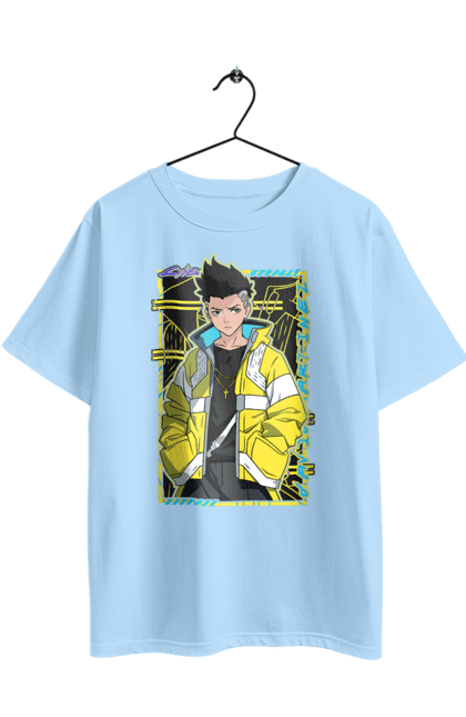 Футболка оверсайз з принтом "Кіберпанк: Ті, що біжать по краю Девід". Cd проект, cyberpunk, david, edgerunners, netflix, аніме, відеогра, гра, девід, кіберпанк. 2070702