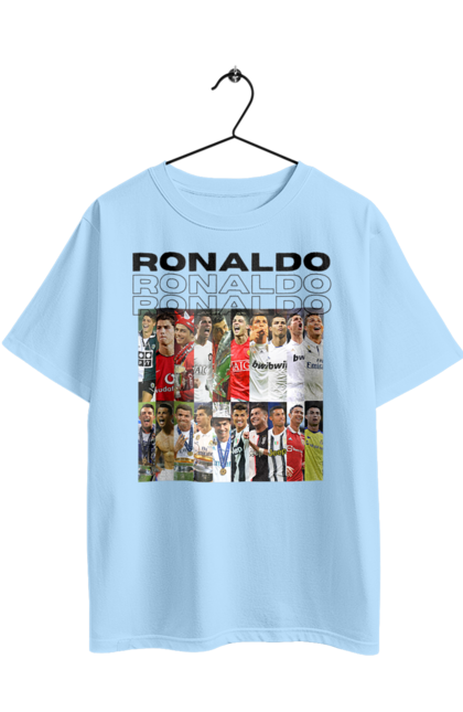 Oversized t-shirt with prints Cristiano Ronaldo. Attacker, captain, cristiano ronaldo, football, sport, sportsman. 2070702