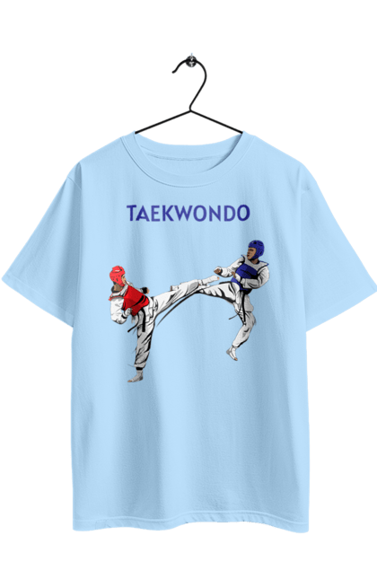 Oversized t-shirt with prints Taekwondo. Korea, martial arts, sport, taekwondo, training. 2070702