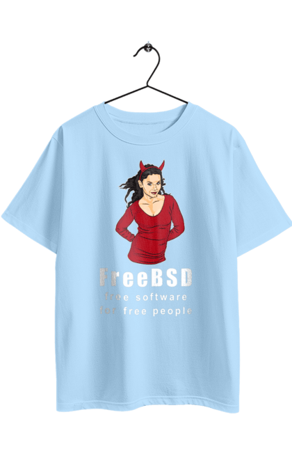 Футболка оверсайз з принтом "Freebsd Для Вільних". Bsd, freebsd, unix, адміністратор, айті, айтішник, безкоштовна, безкоштовно, бестія, білий, вільна, демон, демонесса, доступність, незалежність, операційна система, ос, програміст, програмне забезпечення, свобода, сисадмін, система, системний адміністратор, софт, текст, червоний. 2070702