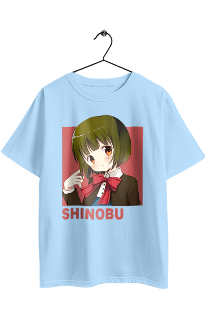 Футболка оверсайз с принтом Золотая мозаика Шинобу Омия. Anime, kiniro mosaic, kinmoza, manga, shinobu omiya, аниме, золотая мозаика, манга, шинобу. 2070702