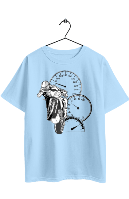 Oversized t-shirt with prints Motorcycle Speed Black. Moto, motorcycle, overclocking, speed. 2070702