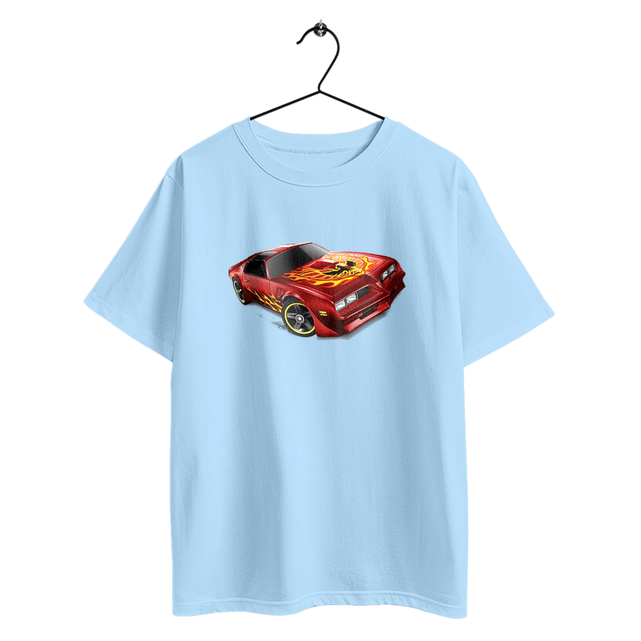 The car is red, high speed