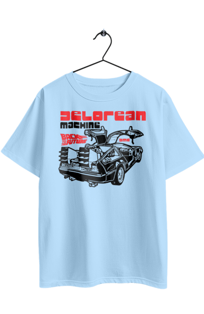 Футболка оверсайз з принтом "Машина часу DeLorean". Delorean, time machine, кіно, машина часу, назад у майбутнє, фільм. 2070702