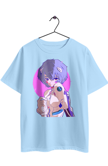 Футболка оверсайз з принтом "Євангеліон Рей". Аніме, аянамі, єва, єва 00, євангеліон, манга, меха, рей, синдзі. 2070702