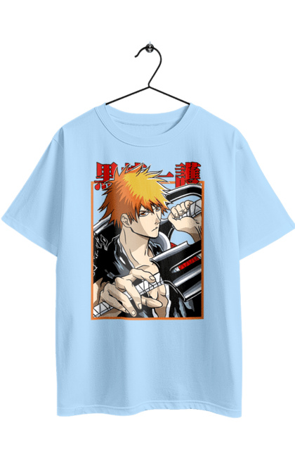 Футболка оверсайз з принтом "Бліч Куросакі Ічіґо". Anime, bleach, ichigo kurosaki, manga, аніме, бліч, ічіго, куросакі ічіґо, манга. 2070702