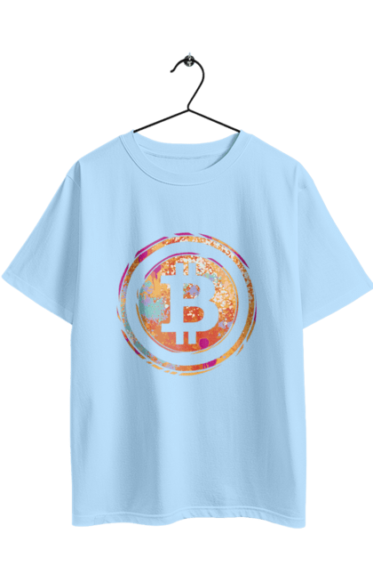 Футболка оверсайз з принтом "Біткоїн". Биткоин, бінарний, біткоїн, біткойн, валюта, гроші, крипто, програміст, хакер. 2070702