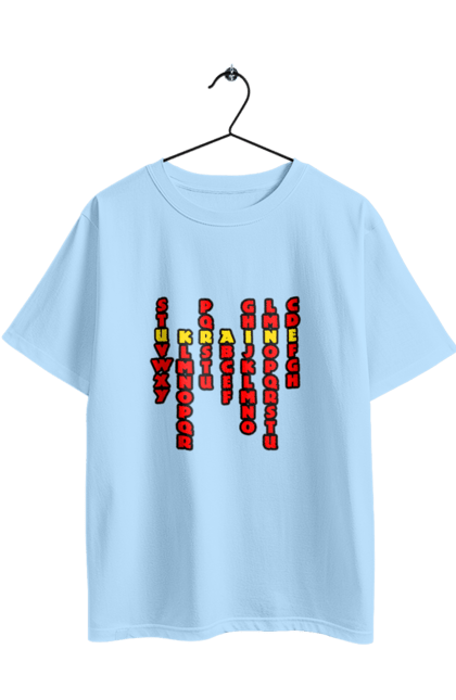 Oversized t-shirt with prints Ukraine. Alphabet, author`s print, inscription, latin, letters, text, ukraine. 2070702