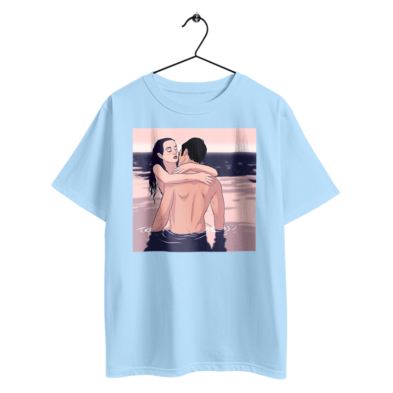 Couple Hugging In The River