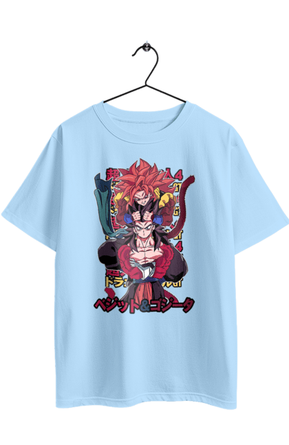 Oversized t-shirt with prints Dragon Ball Gogeta. Anime, dragon ball, gogeta, goku, manga, tv series. 2070702