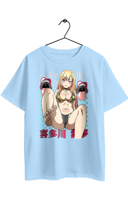 Футболка оверсайз з принтом "Ця фарфорова лялечка закохалася". Anime, manga, marin kitagawa, my dress-up darling, аніме, манга, марін, марін кітагава, фарфорова лялечка. 2070702