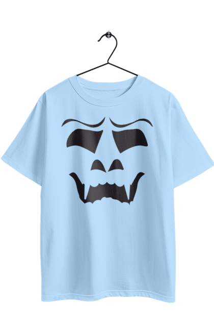 Oversized t-shirt with prints Halloween pumpkin face. Costume, halloween, holiday, october, october 31, pumpkin, scary, sweets, trick or treat. 2070702
