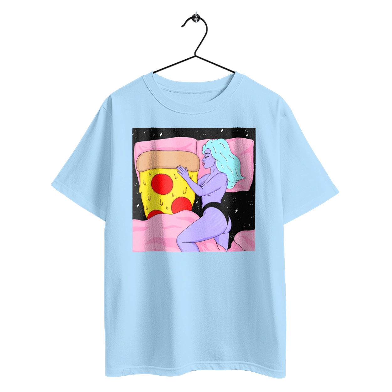 Purple Girl And Pizza