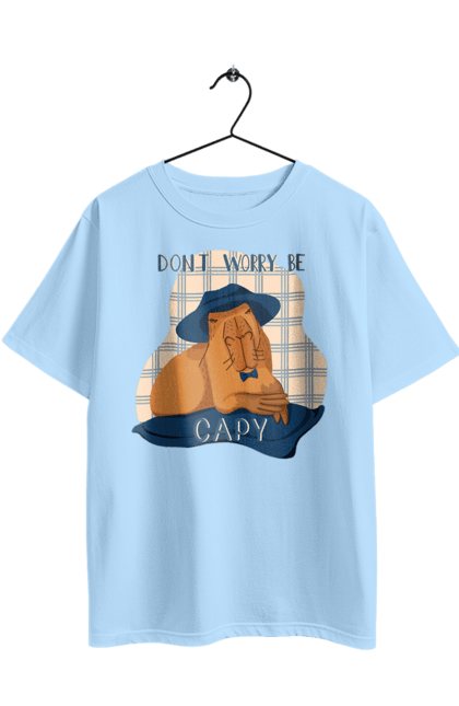 Футболка оверсайз з принтом "Капібара". Capybara, водосвинка, гризун, капібара, тварина. 2070702