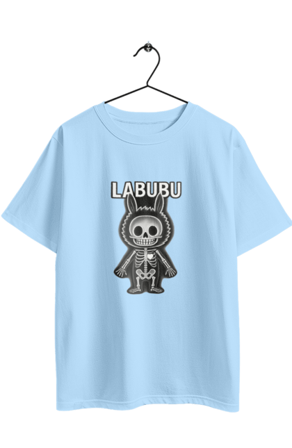 Футболка оверсайз з принтом "Лабубу". Анатомія, кістки, лабубу, миложутко, мінімалізм, рентген, серце` що світиться, скелет, череп, чорнобіле. 2070702