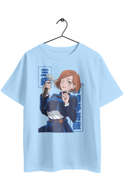 Oversized t-shirt with prints Jujutsu Kaisen Nobara. Anime, dark fantasy, jujutsu kaisen, magic battle, manga, mystic, nobara, nobara kugisaki. 2070702