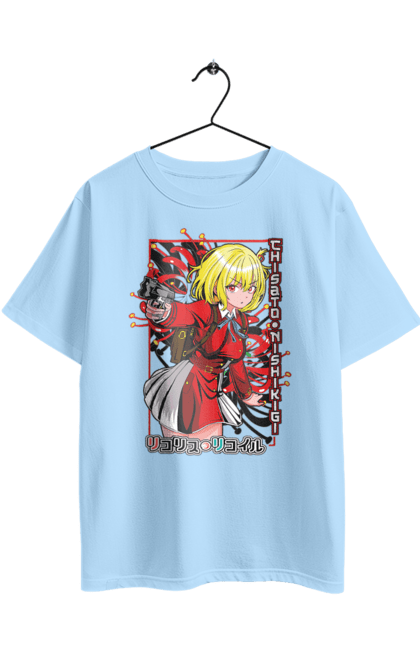 Футболка оверсайз з принтом "Lycoris Recoil Чісато Нішікіґі". Anime, chisato nishikigi, lycoris recoil, manga, агент, аніме, лікорис рикоїл, манга, тисато нісікігі, чісато нішікіґі. 2070702
