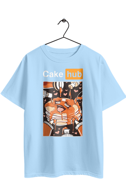 Футболка оверсайз з принтом "Кейк Хаб". Брутальна, гумор, кейк хаб, порн хаб, прикол. 2070702