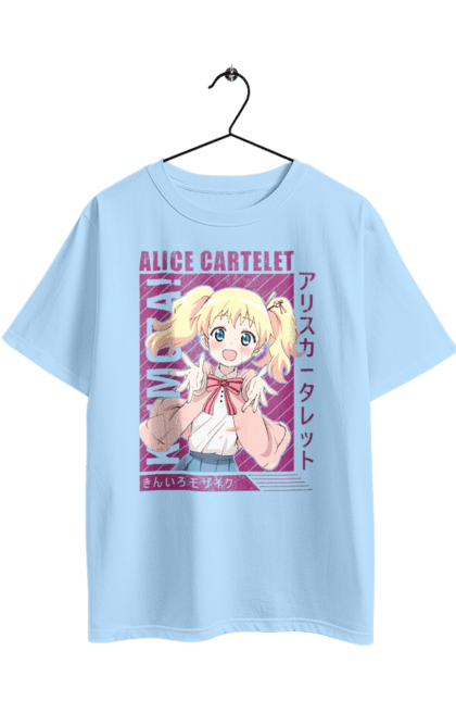 Oversized t-shirt with prints Kiniro Mosaic Alice Cartelet. Alice, alice cartelet, anime, gold mosaic, kiniro mosaic, kinmoza, manga. 2070702