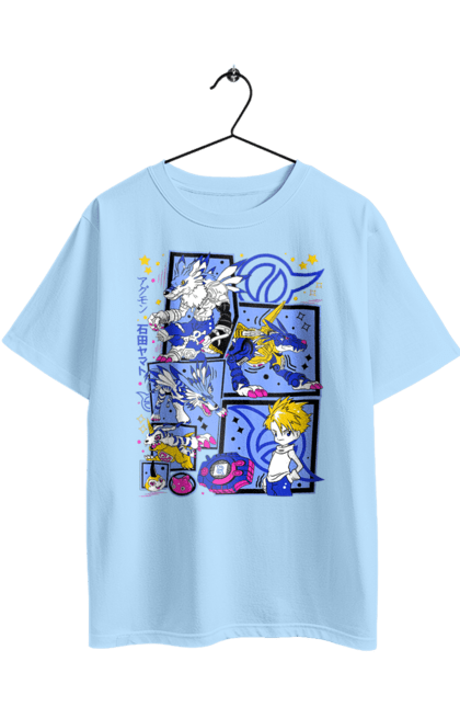 Футболка оверсайз з принтом "Digimon". Bandai, digimon, digital monsters, аніме, віртуальні вихованці, манга, медіафраншиза. 2070702