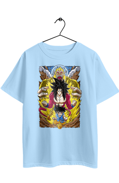 Oversized t-shirt with prints Dragon Ball. Anime, dragon ball, goku, manga, tv series, vegeta. 2070702