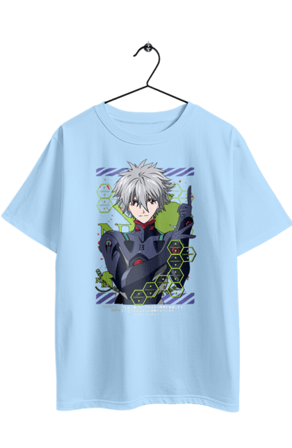 Футболка оверсайз з принтом "Євангеліон Каору". Kaworu, kaworu nagisa, neon genesis evangelion, nerv, аніме, єва, євангеліон, каору, каору наґіса, манга. 2070702