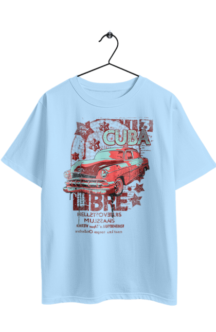 Oversized t-shirt with prints Cuba, Machine. Cuba, retro. 2070702