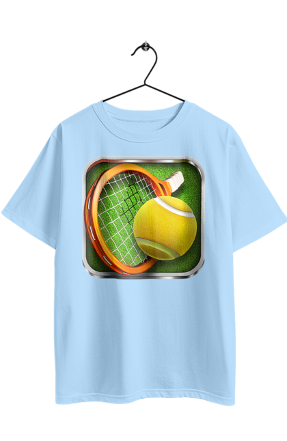 Oversized t-shirt with prints Tennis. Ball, ground tournament, london, players, prize fund, racket, sponsor, tennis, tournament grid. 2070702
