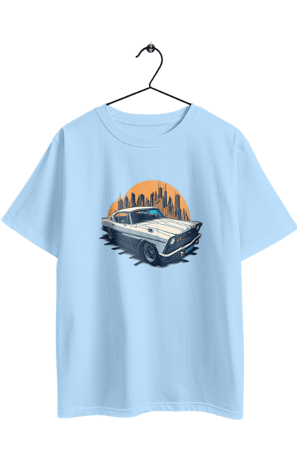 Oversized t-shirt with prints Vintage car image. Car, city, vintage image. 2070702