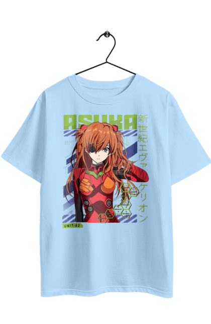 Футболка оверсайз з принтом "Євангеліон Аска". Asuka, аніме, аска, аска ленглі сорью, єва, єва 02, євангеліон, манга, меха, синдзі. 2070702