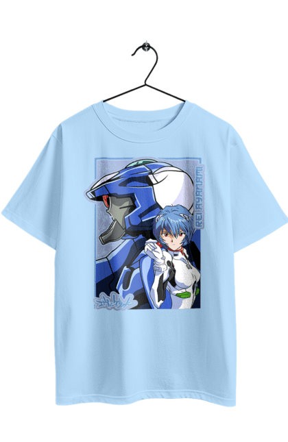 Футболка оверсайз з принтом "Євангеліон Рей". Аніме, аянамі, єва, єва 00, євангеліон, манга, меха, рей, синдзі. 2070702