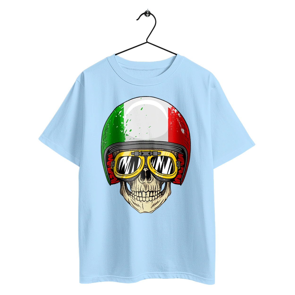 Skull in a motorcycle helmet