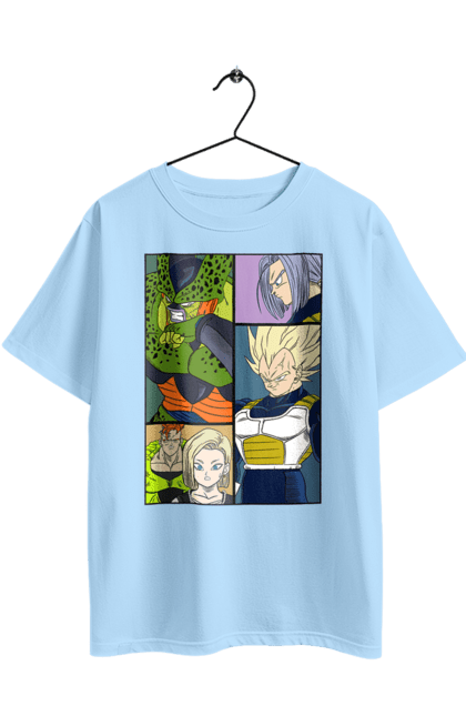 Oversized t-shirt with prints Dragon Ball. Anime, dragon ball, goku, manga, tv series, vegeta. 2070702