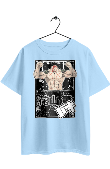 Футболка оверсайз з принтом "Боєць Бакі Ханаяма Каору". Anime, baki, baki the grappler, kaoru hanayama, manga, аніме, боєць баки, манга, ханаяма, ханаяма каору. 2070702