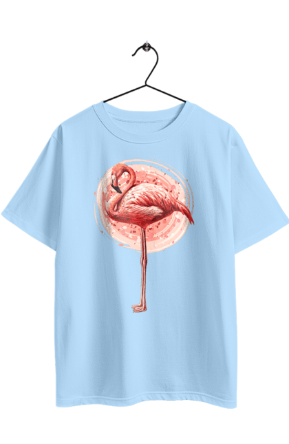 Oversized t-shirt with prints Flamingo Art. Animal, flamingo, pink flamingo. 2070702