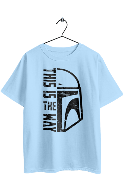 Футболка оверсайз з принтом "Такий шлях". Distressed, mandalorian helmet, movies, tv show, зоряні війни, кіно, малюк йода, мандаларець, такий шлях. 2070702