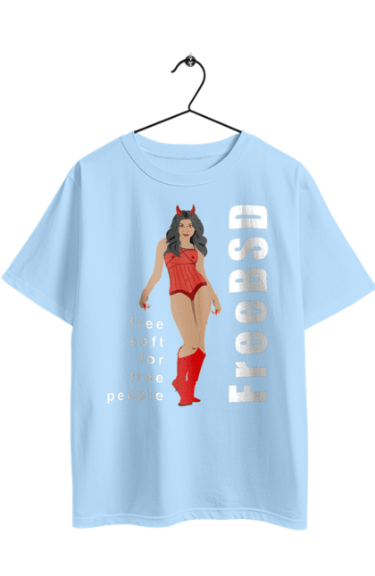 Футболка оверсайз з принтом "Freebsd Для Вільних". Bsd, freebsd, unix, адміністратор, айті, айтішник, безкоштовна, безкоштовно, бестія, білий, вільна, демон, демонесса, дівчина, для дорослих, доступність, еротика, еротична, жінка, незалежність, операційна система, ос, програміст, програмне забезпечення, свобода, сисадмін, система, системний адміністратор, софт, текст, червоний. 2070702