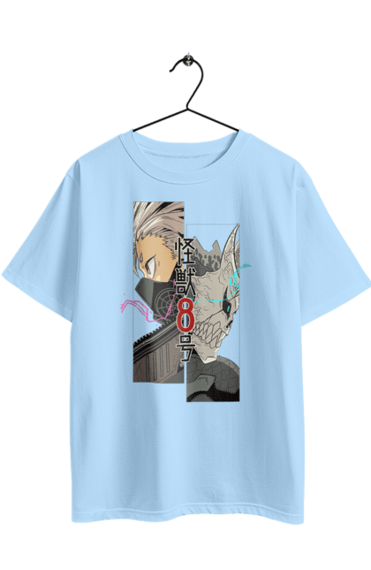 Oversized t-shirt with prints Kaiju № 8 Gen Narumi. Anime, gen narumi, kaiju, kaiju 8, kaiju № 8, manga. 2070702