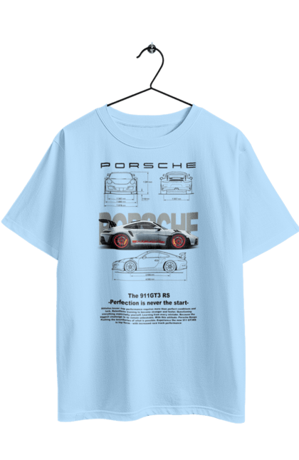 Oversized t-shirt with prints Porsche 911 GT3 RS. Auto, automobile, car, porsche, porsche 911, sport, sports car. 2070702