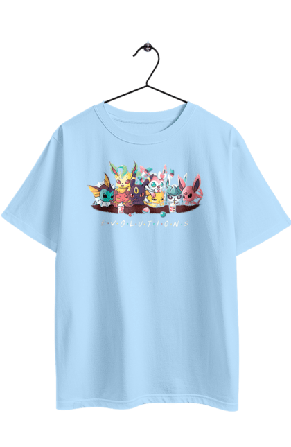 Oversized t-shirt with prints Evolution Pokemon. Anime, for children, game, manga, pocket monster, pokemon, to catch pokemon, video game, video game heroes. 2070702