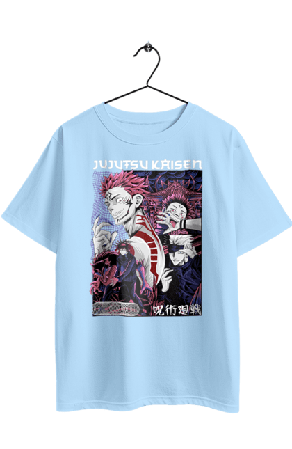 Футболка оверсайз з принтом "Магічна битва Сукуна". Anime, jujutsu kaisen, manga, sukuna, аніме, магічна битва, манга, містика, сукуна, темне фентезі. 2070702
