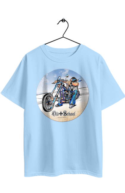 Футболка оверсайз з принтом "Old school". Авто мото, виконавці, мотоцикл, музична група, рок група, старе загартування. 2070702