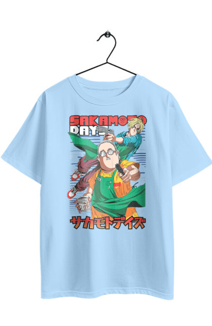 Футболка оверсайз з принтом "Дні Сакамото". Sakamoto, sakamoto days, аніме, дні сакамото, манга, сакамото, таро сакамото. 2070702