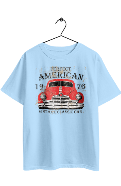 Футболка оверсайз з принтом "Машина вінтаж, 1976". 1976, вінтаж, машина. 2070702