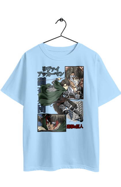 Oversized t-shirt with prints Attack on Titan Levi. Ackerman, anime, attack on titan, levi, manga, shingeki no kyojin, survey corps. 2070702