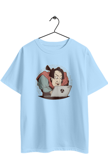 Футболка оверсайз з принтом "Ніндзя програміст". Angular, c, css, html, it, javascript, jquery, php, python, react, svelt, vue, айтишник, айті, гумор, код, кодувати, прогер, програміст, програмісти, ти ж, ти ж програміст, тиж програміст. 2070702